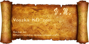 Voszka Mózes névjegykártya